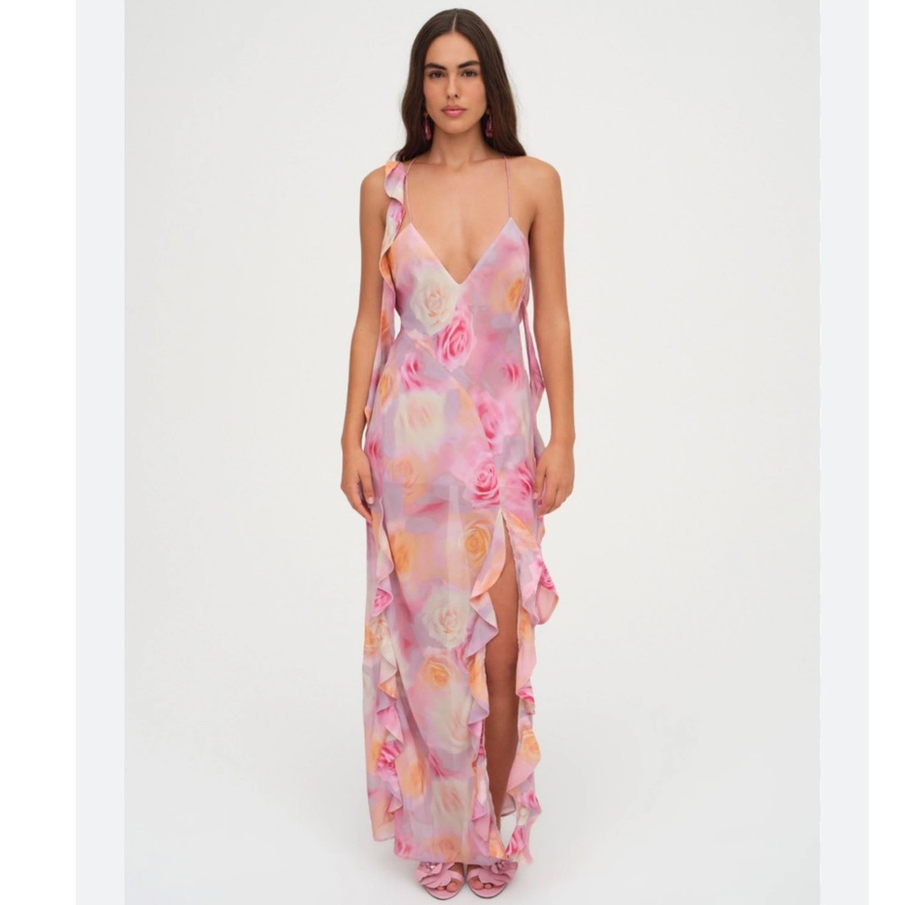 For Love and Lemons Spring Goddess Roses Floral Maxi Dress Size XL NWT!
